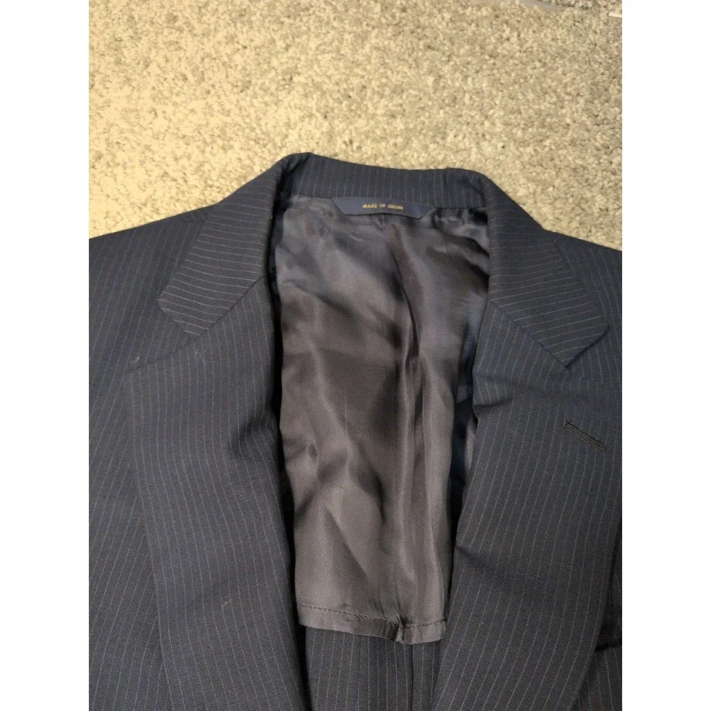 Brooks Brothers Fitzgerald BrooksCool Navy Pinstripe Full Canvas‎ Blazer Jacket
